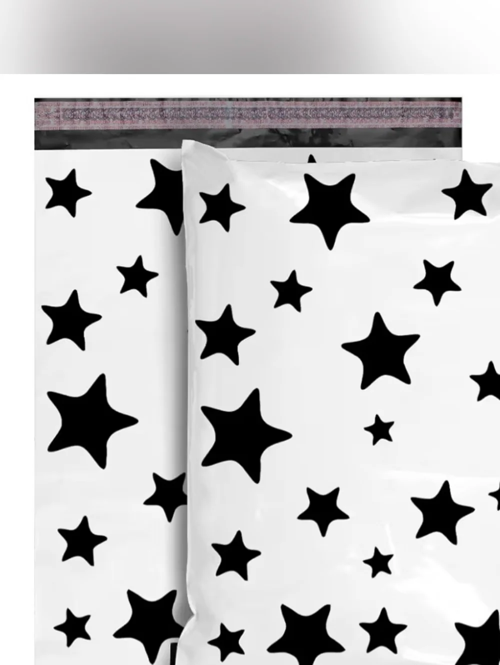 20 Black White Star Polymailers 10x13 Self-Seal Shipping Bags New Waterproof